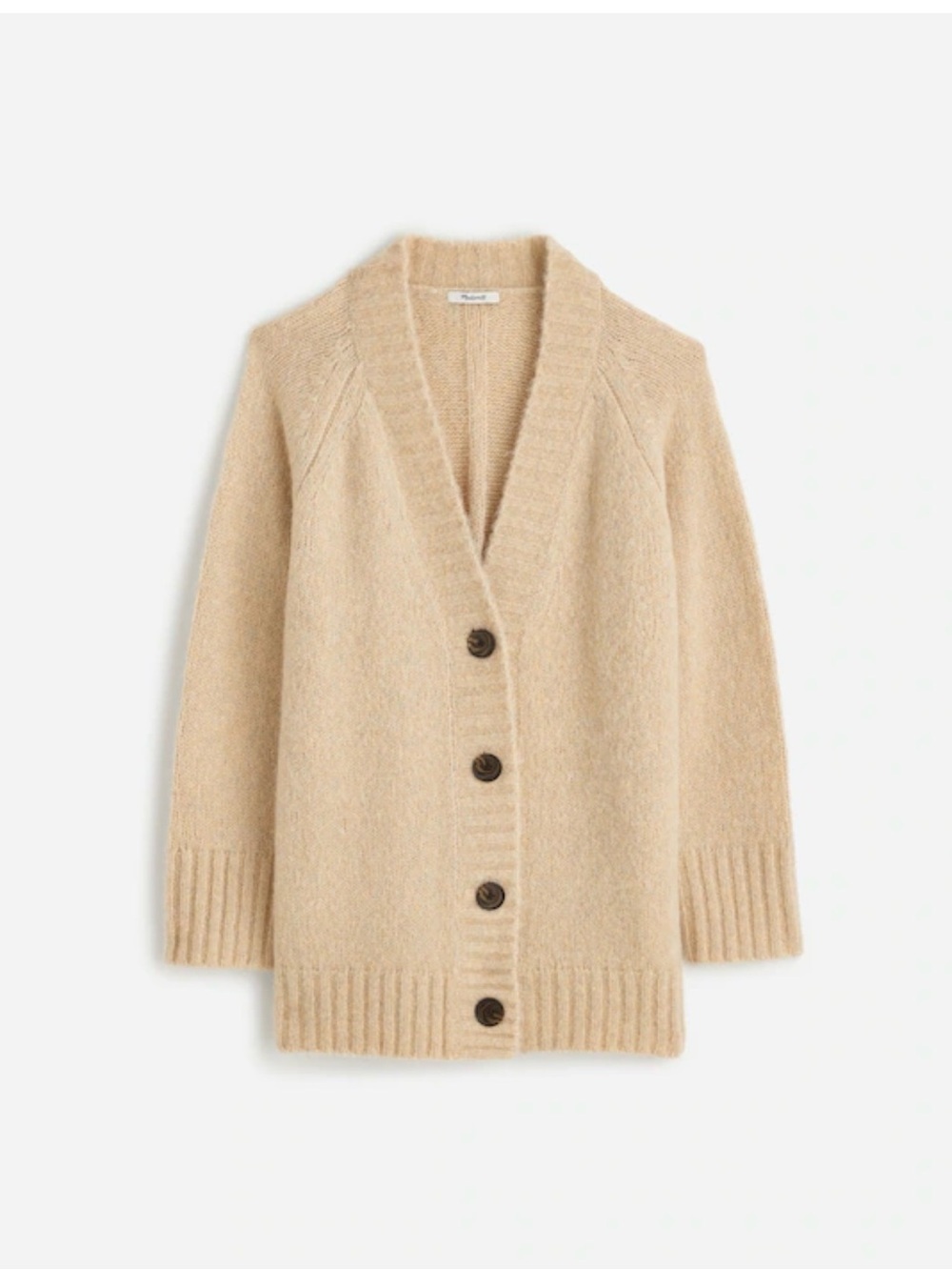 Madewell Chunky-Knit Cardigan in Heather Powder Size Large NWT